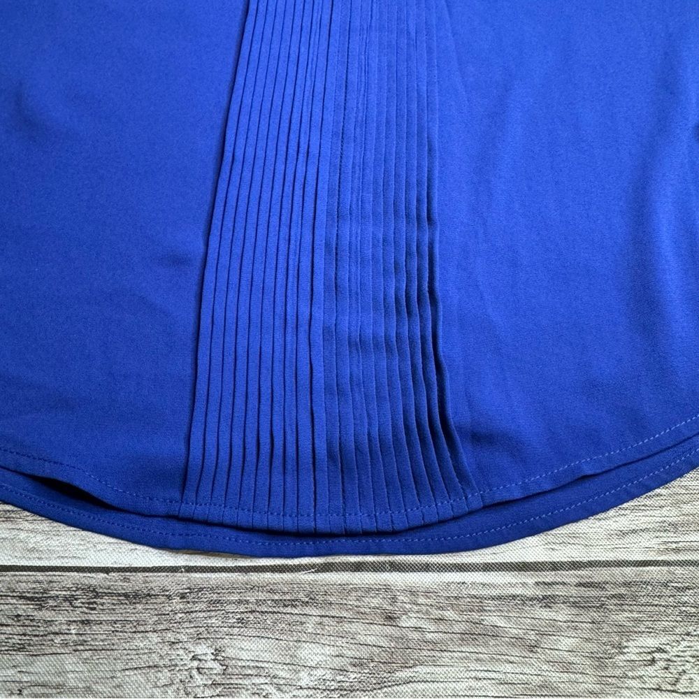 Talbots Women's Notched Long Sleeve Pullover Blouse Bright Royal Blue S SM Small - Picture 8 of 14